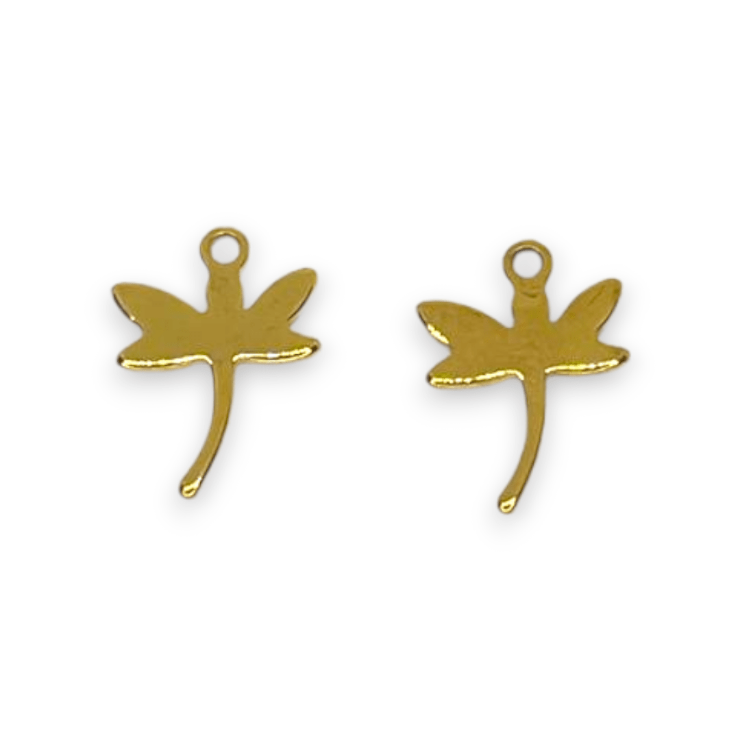 Dije colgante círculo rombo libélula mariposa copo acero / unidad4