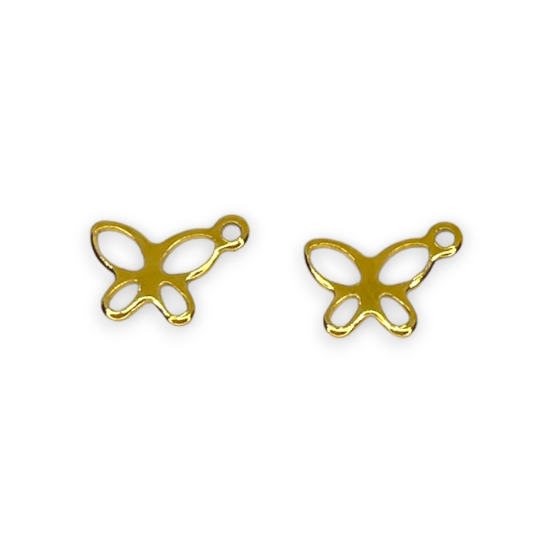 Dije colgante círculo rombo libélula mariposa copo acero / unidad3