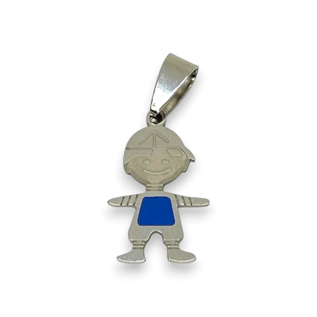 Dije colgante niño niña 23 mm acero esmaltado / unidad5