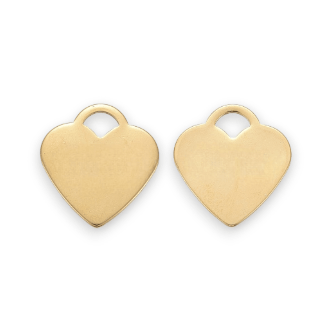 Dije colgante maxi corazón 26 mm acero / unidad1