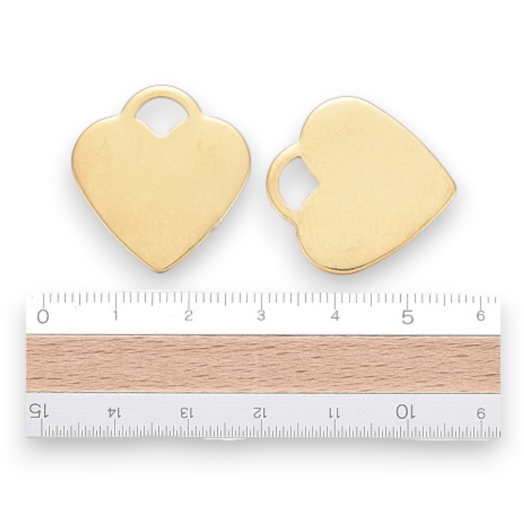 Dije colgante maxi corazón 26 mm acero / unidad4