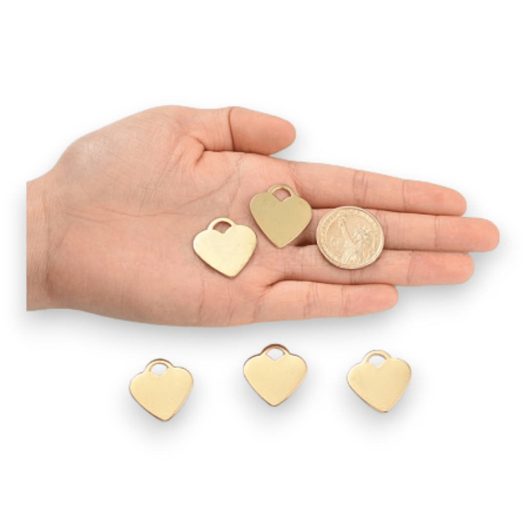 Dije colgante maxi corazón 26 mm acero / unidad2