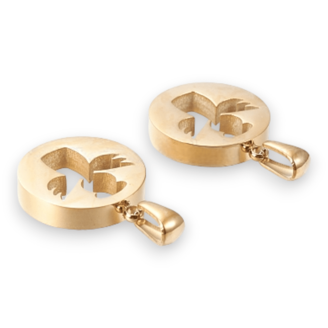 Dije colgante círculo ángel 20 mm acero / unidad2