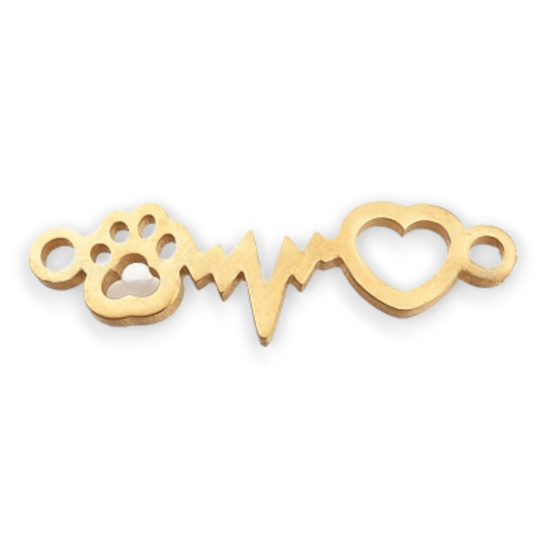 Dije conector amor mascotas patita perro niña acero / unidad2