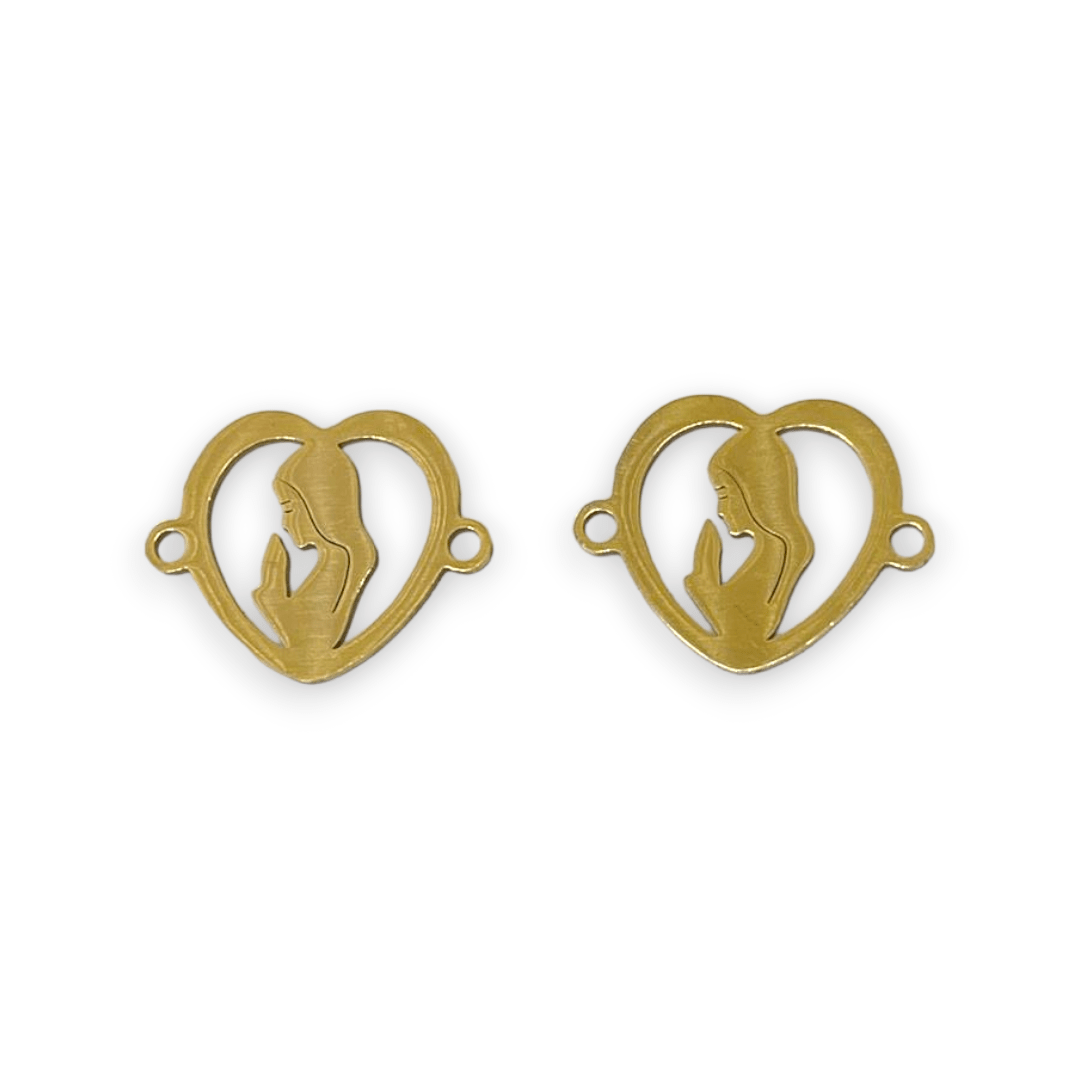 Dije conector corazón virgen arbol candado acero / unidad7