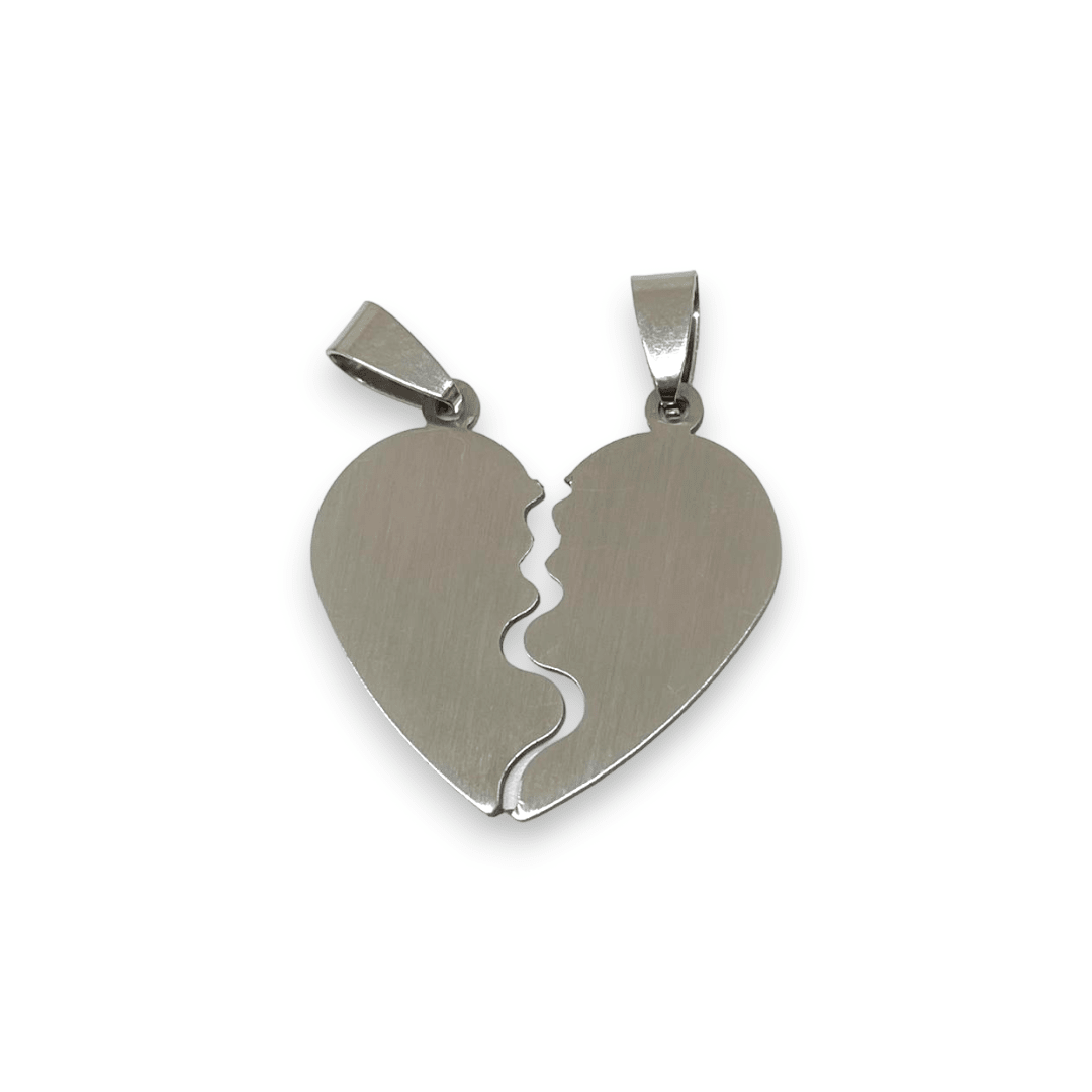 Dije colgantes parejas rompecabezas corazón yin yang acero /  unidad3