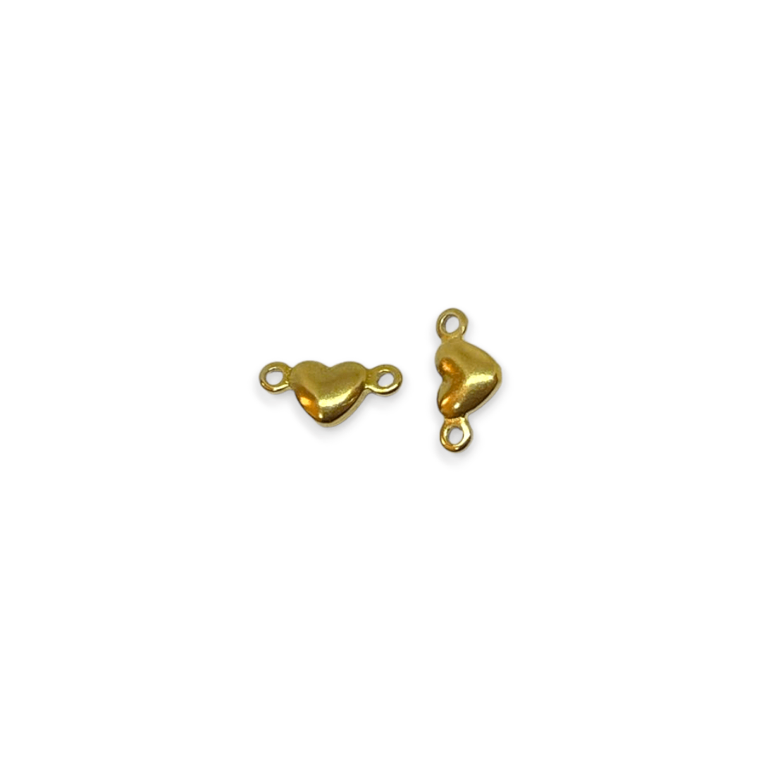 Dije conector mini corazón estrella cruz acero dorado / unidad2