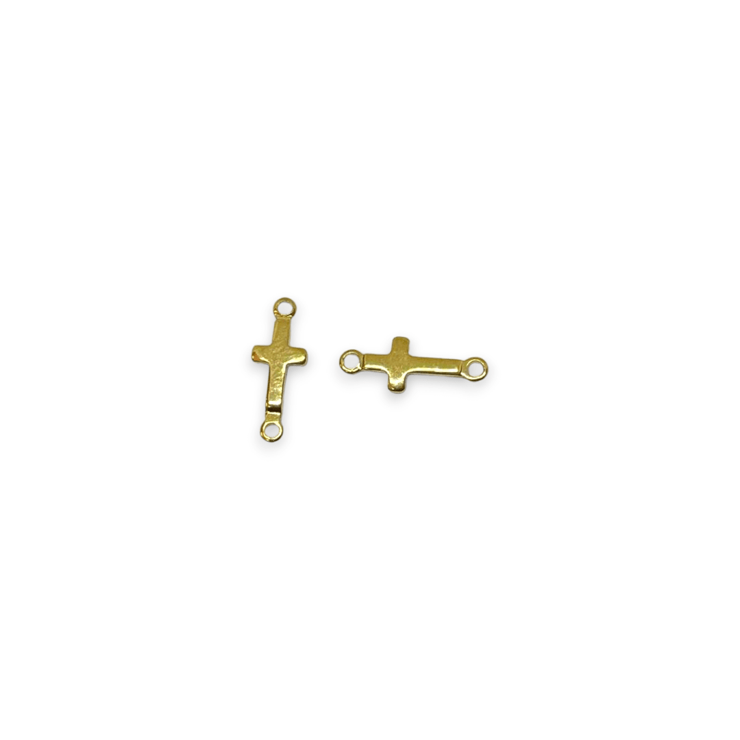 Dije conector mini corazón estrella cruz acero dorado / unidad4