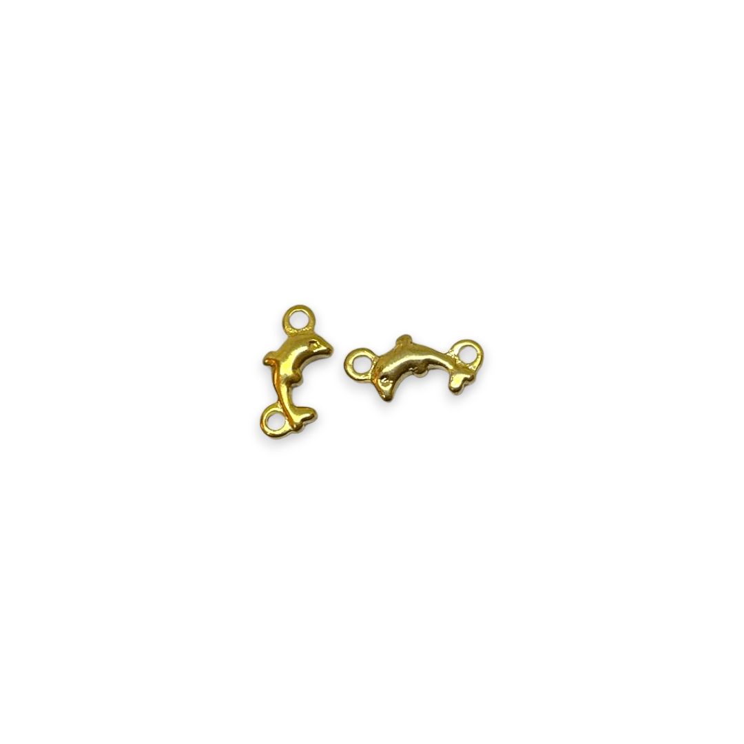 Dije conector mini corazón estrella cruz acero dorado / unidad5