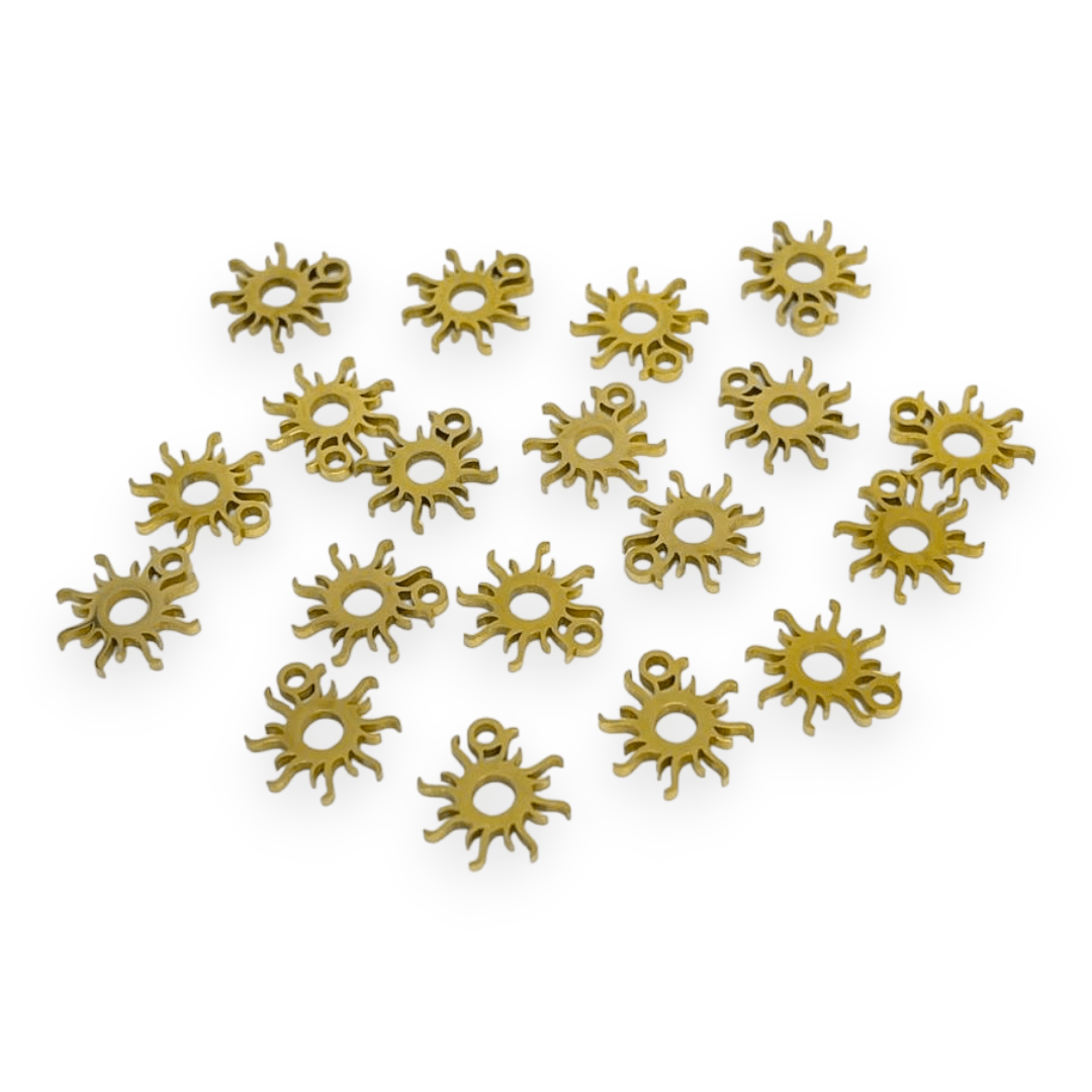 Mini dije colgante figuras surtidas 10-12 mm acero dorado / unidad13