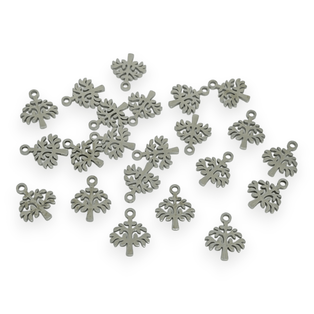 Mini dije colgante figuras surtidas 10-12 mm acero plateado / unidad9