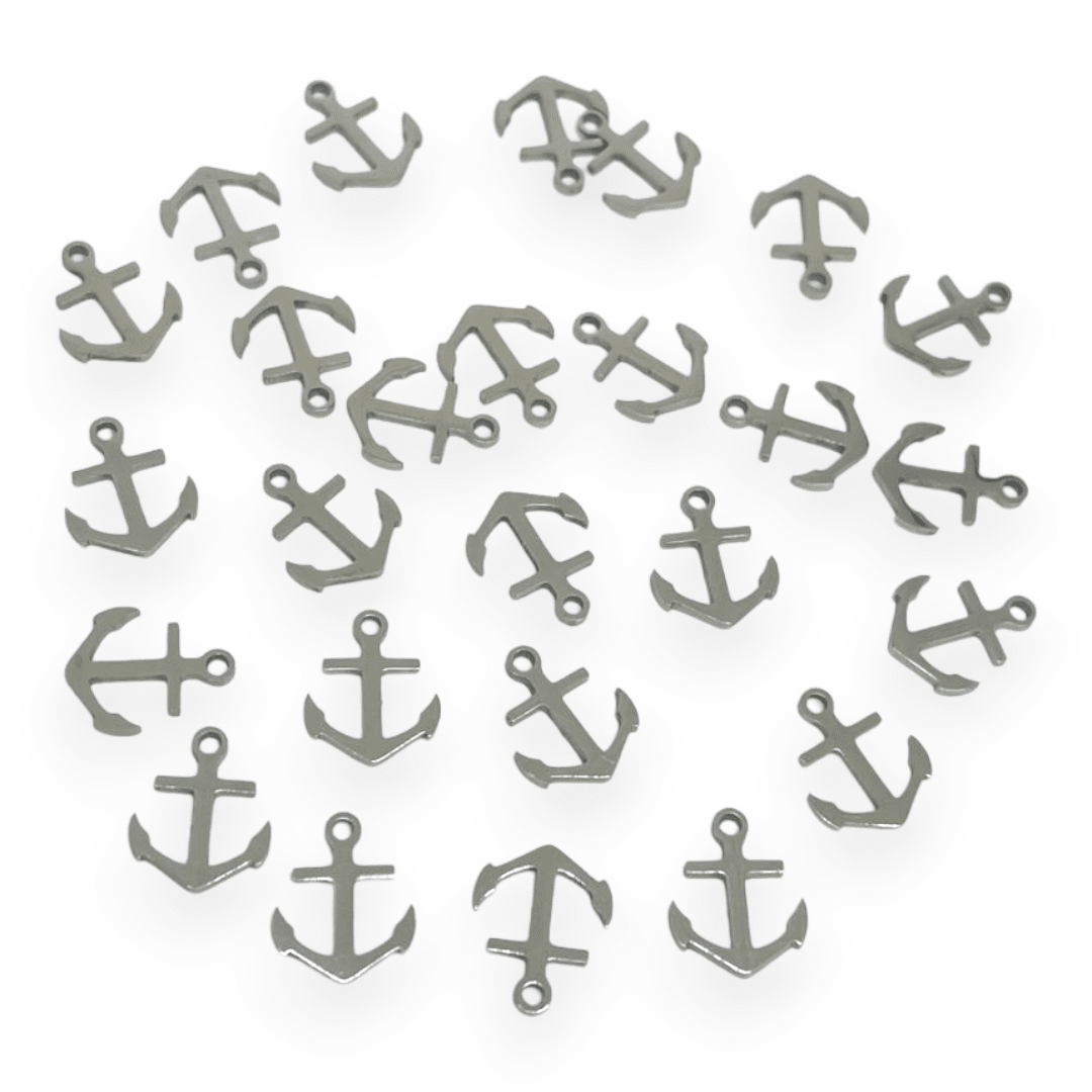 Mini dije colgante figuras surtidas 10-12 mm acero plateado / unidad5