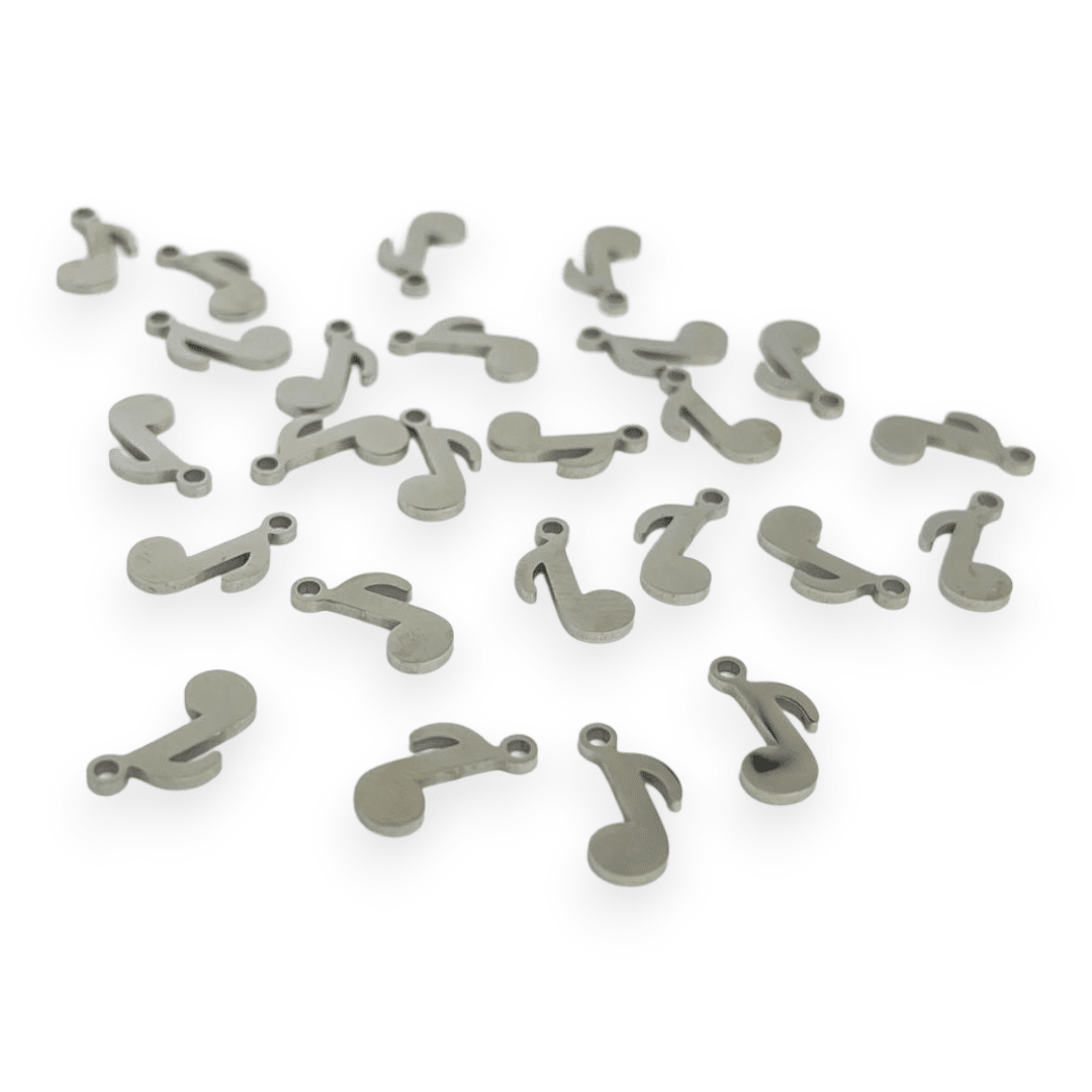 Mini dije colgante figuras surtidas 10-12 mm acero plateado / unidad4