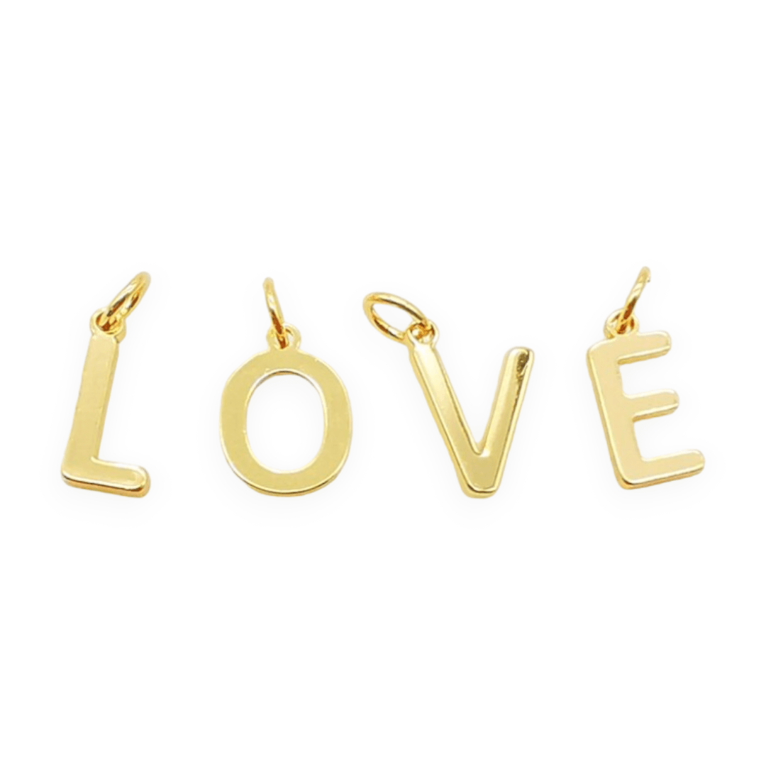 Letras colgantes abecedario 9 mm baño de oro / unidad2