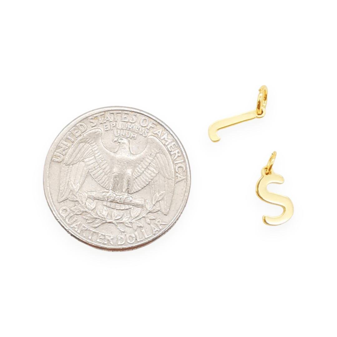 Letras colgantes abecedario 9 mm baño de oro / unidad3