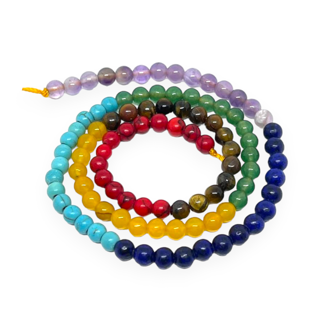 Sarta abalorios cuentas piedras 7 chakras / tira1