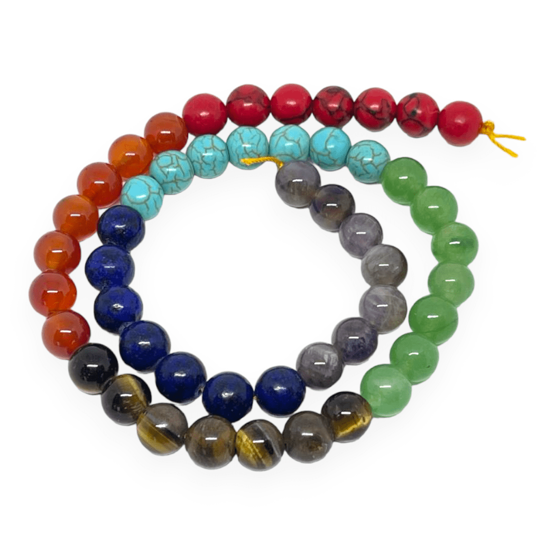 Sarta abalorios cuentas piedras 7 chakras / tira3