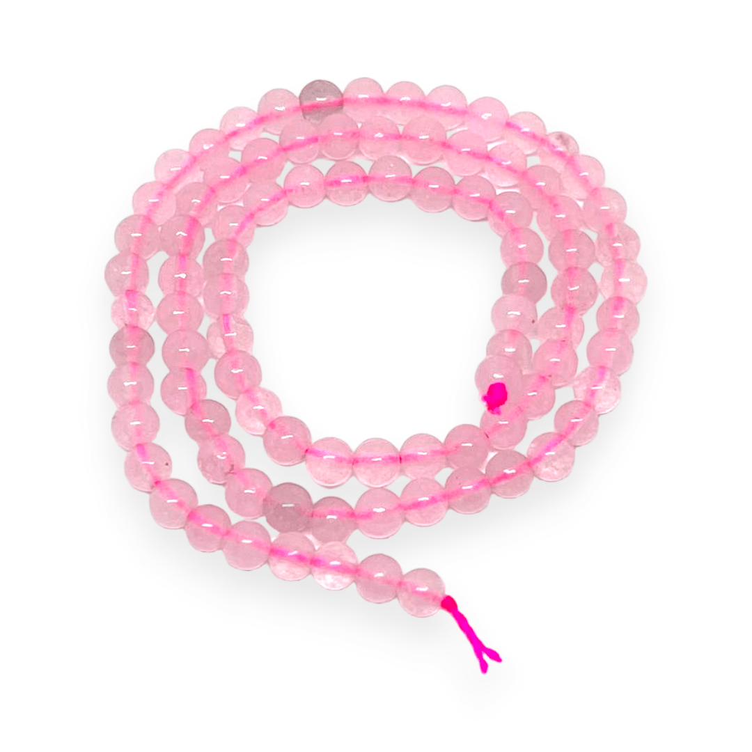 Sarta abalorios cuentas piedra cuarzo rosa / tira1
