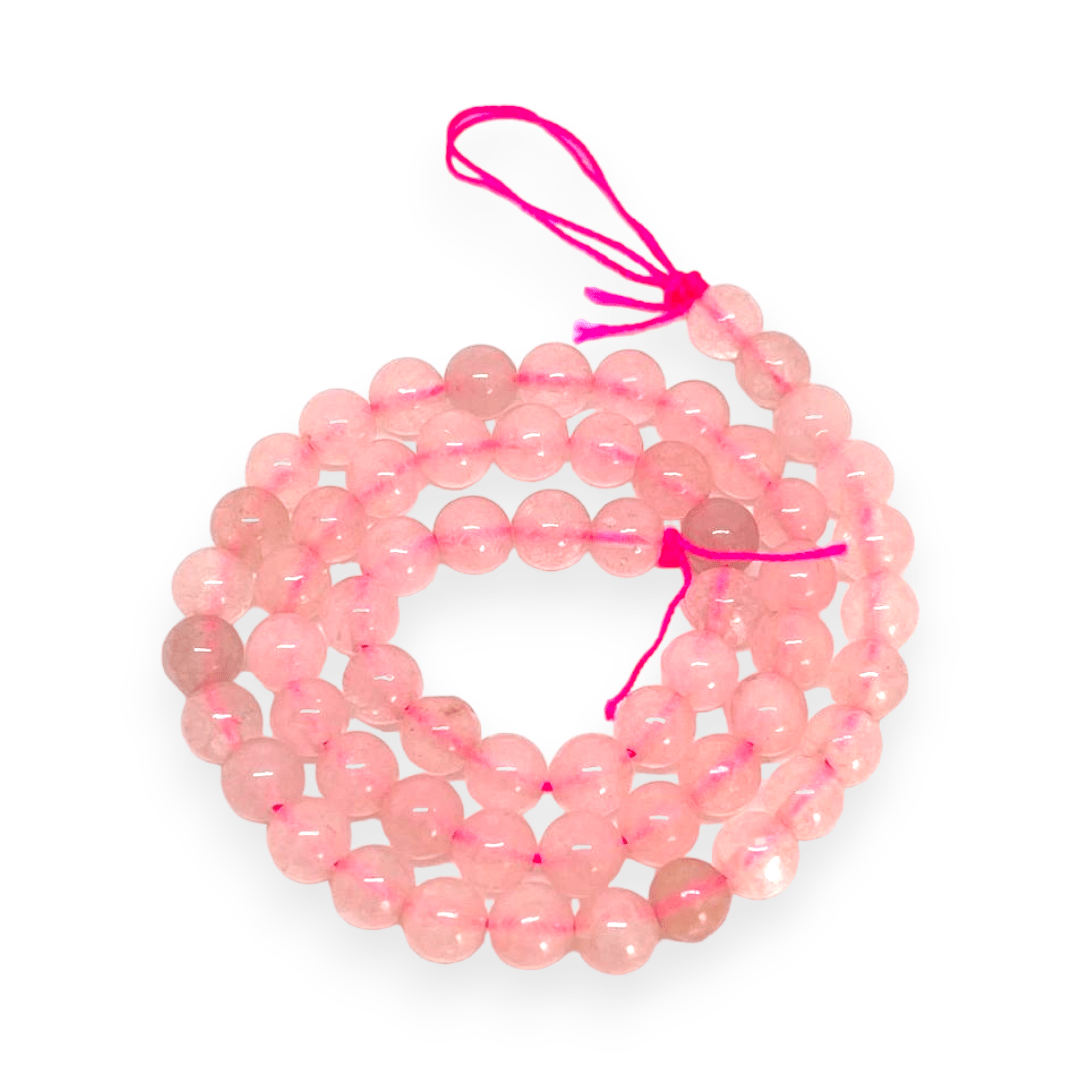 Sarta abalorios cuentas piedra cuarzo rosa / tira2
