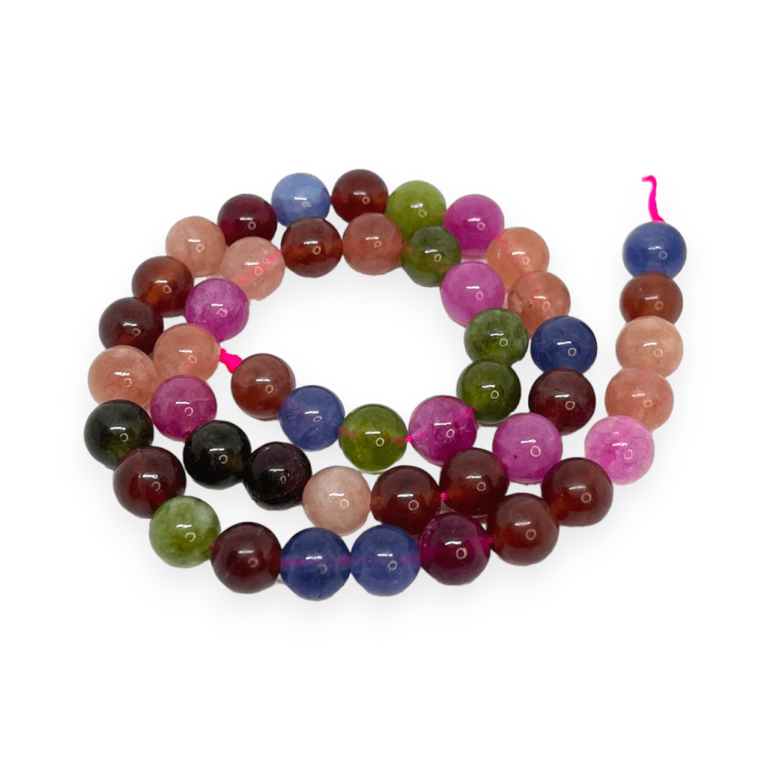 Sarta abalorios cuentas piedra jade turmalina / tira2