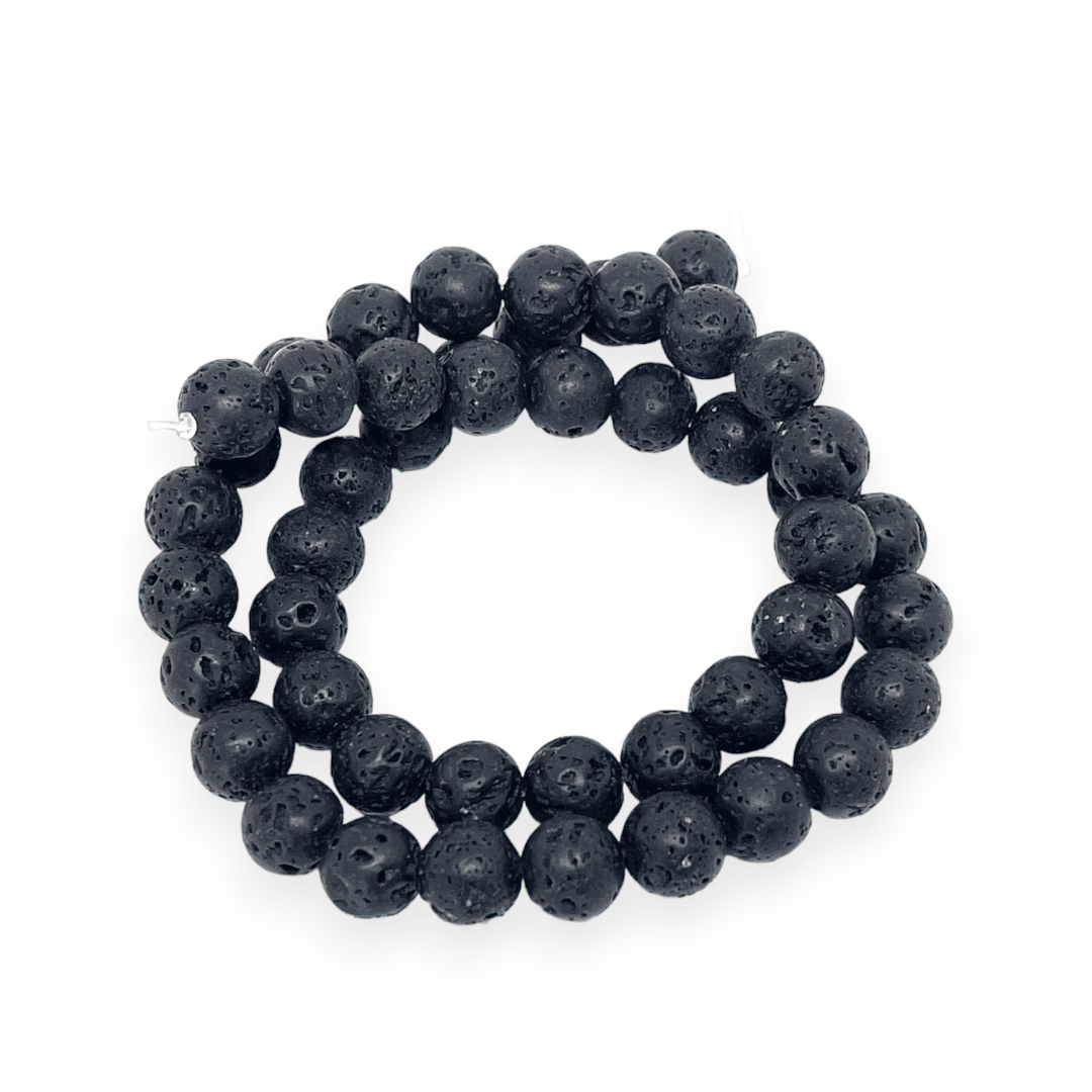 Sarta abalorios cuentas piedra volcánica / tira3