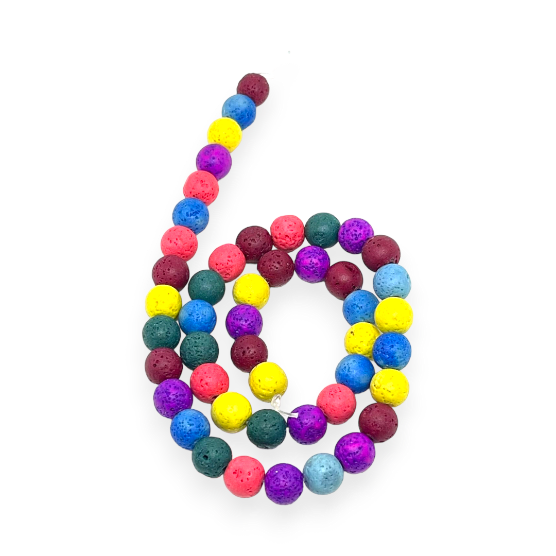 Sarta abalorios cuentas piedra volcánica / tira4