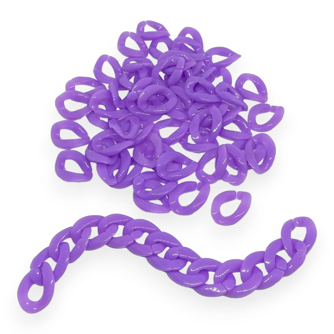 Cadena plástica acrílico por armar eslabón  20x15 mm / 25 grs4