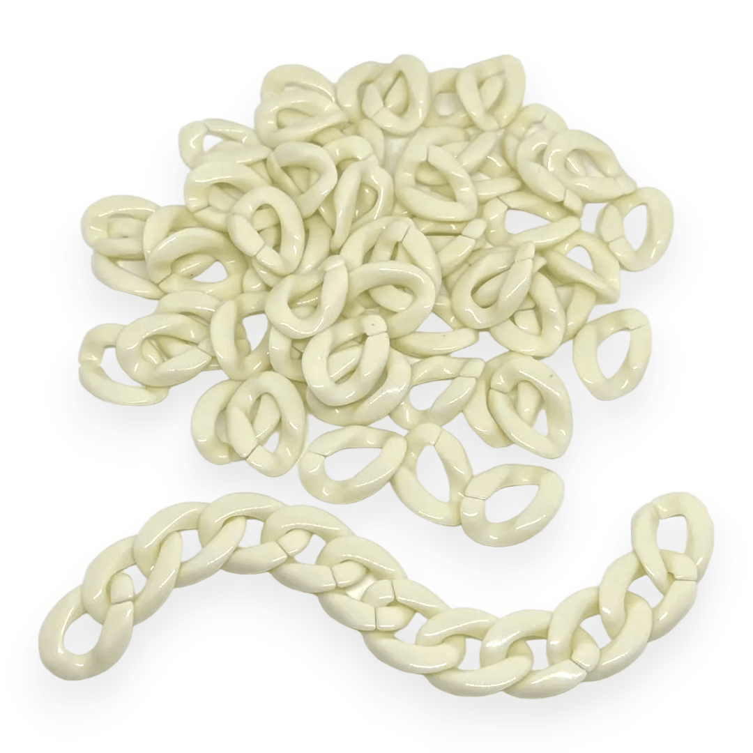 Cadena plástica acrílico por armar eslabón  20x15 mm / 25 grs3