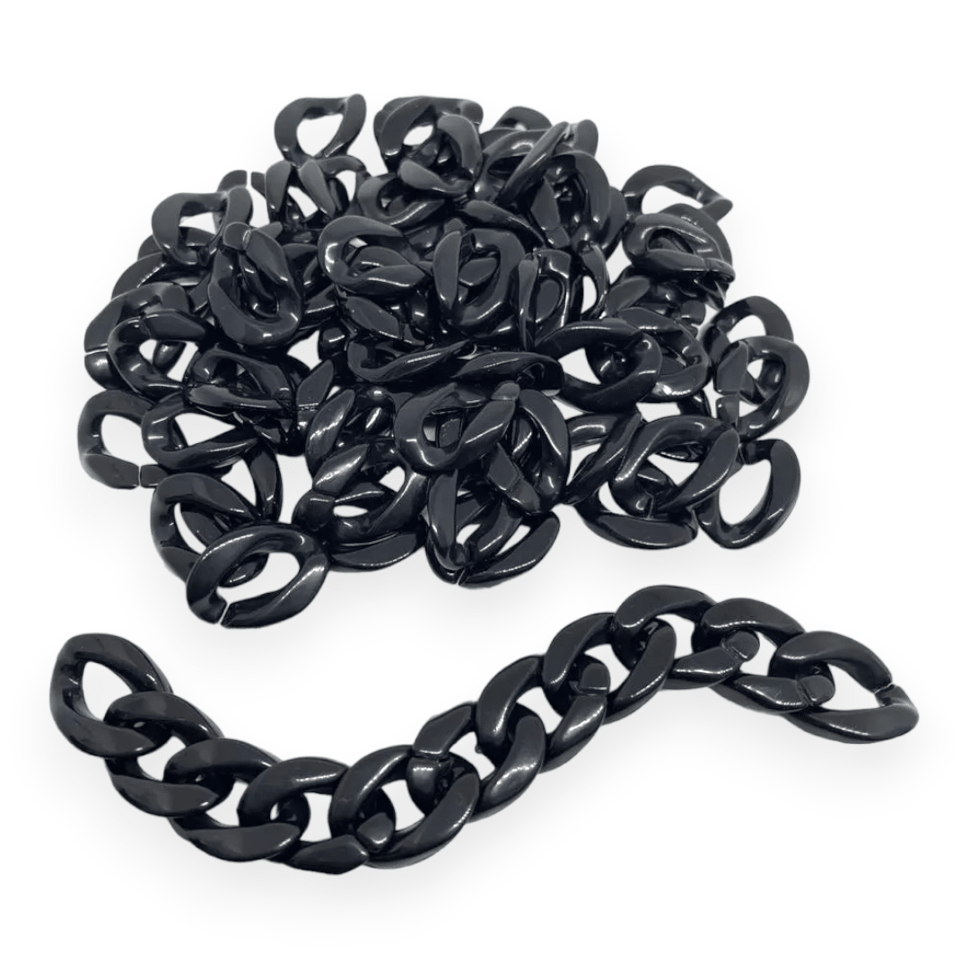 Cadena plástica acrílico por armar eslabón  20x15 mm / 25 grs1