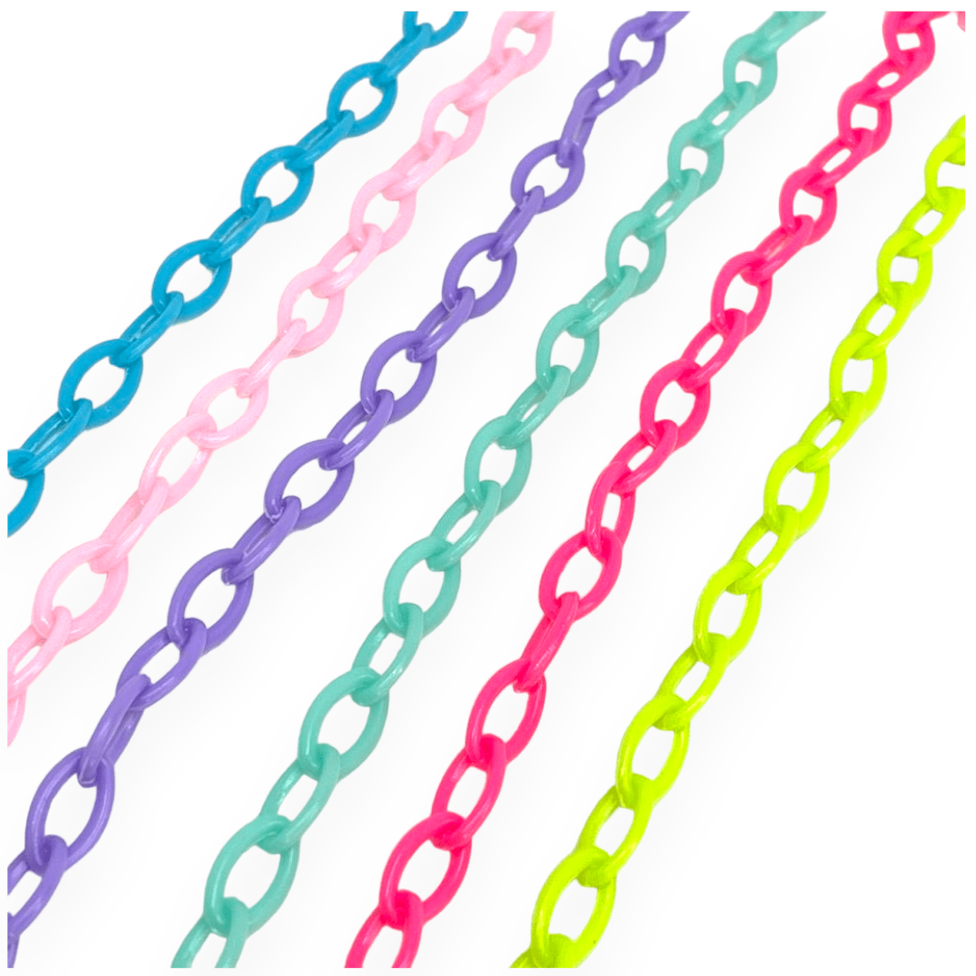 Cadena plástica acrílico armarda eslabón  10x7 mm / unidad1