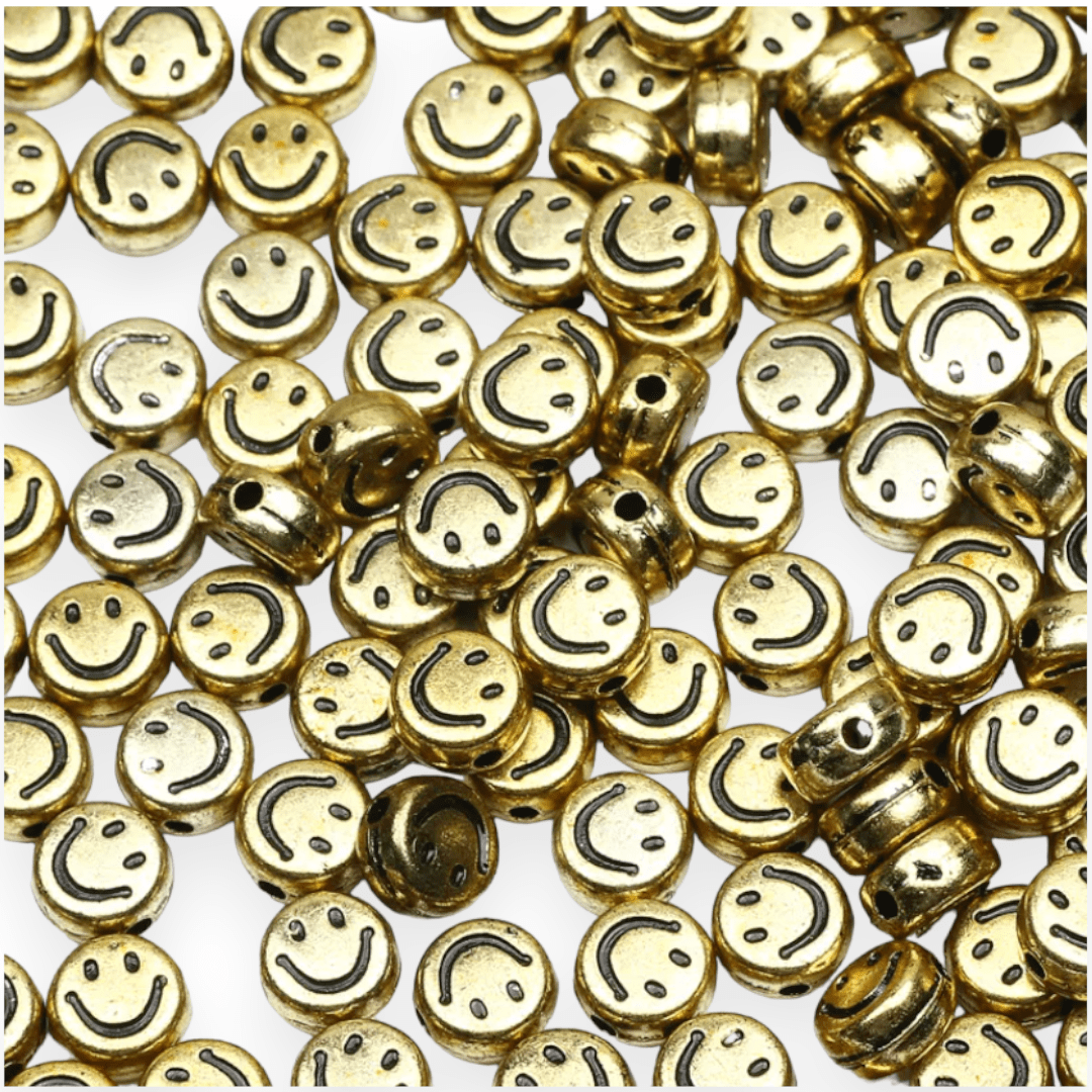 Cuenta redonda plástica pasadora happy face carita feliz / 10 grs1