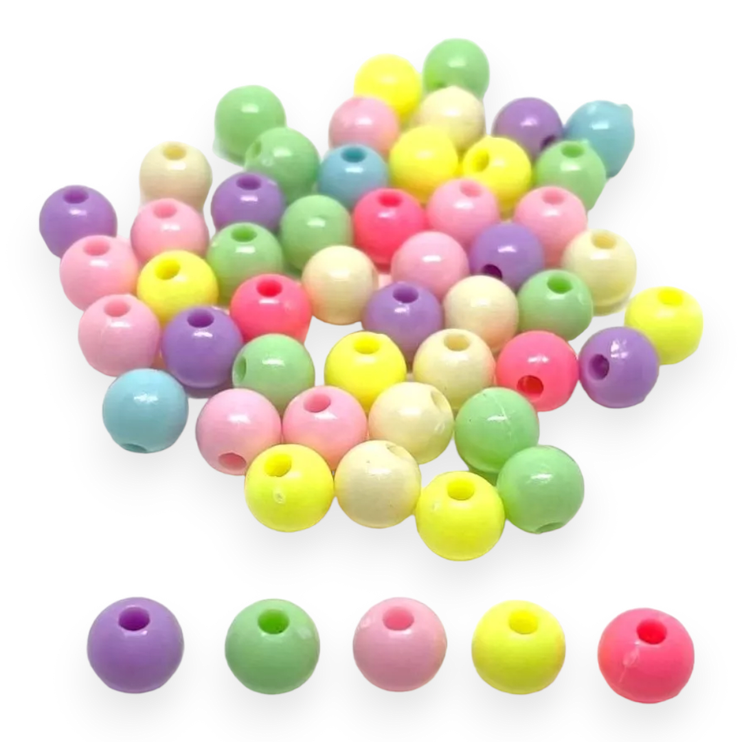 Cuentas plásticas multicolor corazón estrella esfera flor / 25 grs3