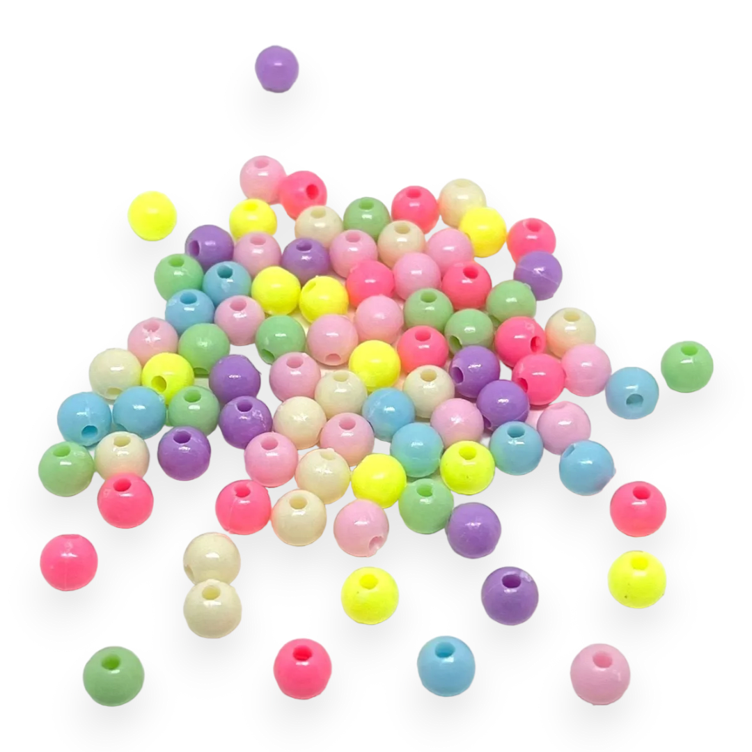 Cuentas plásticas multicolor corazón estrella esfera flor / 25 grs2