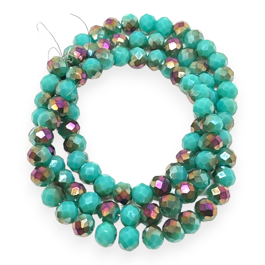 Sarta cristales 6 mm murano facetado combinado / tira9