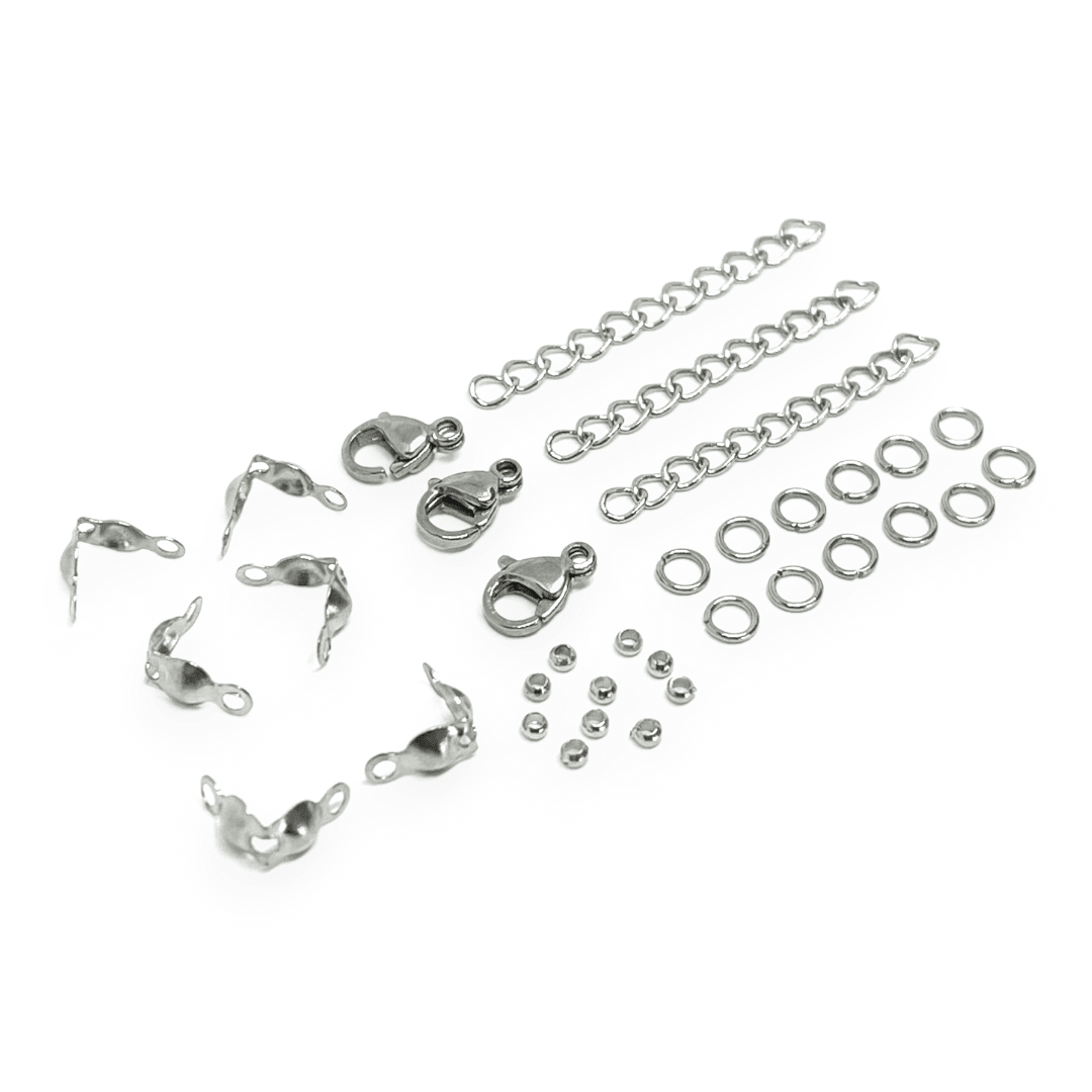 Pack terminales grapas broches tapa nudos argolla acero2