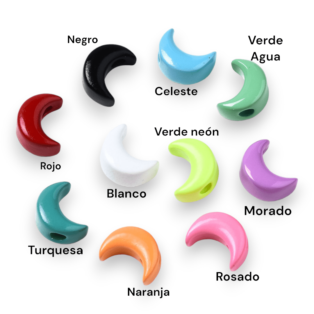 Pasadores multicolor Luna 10 mm latón pintado / unidad2