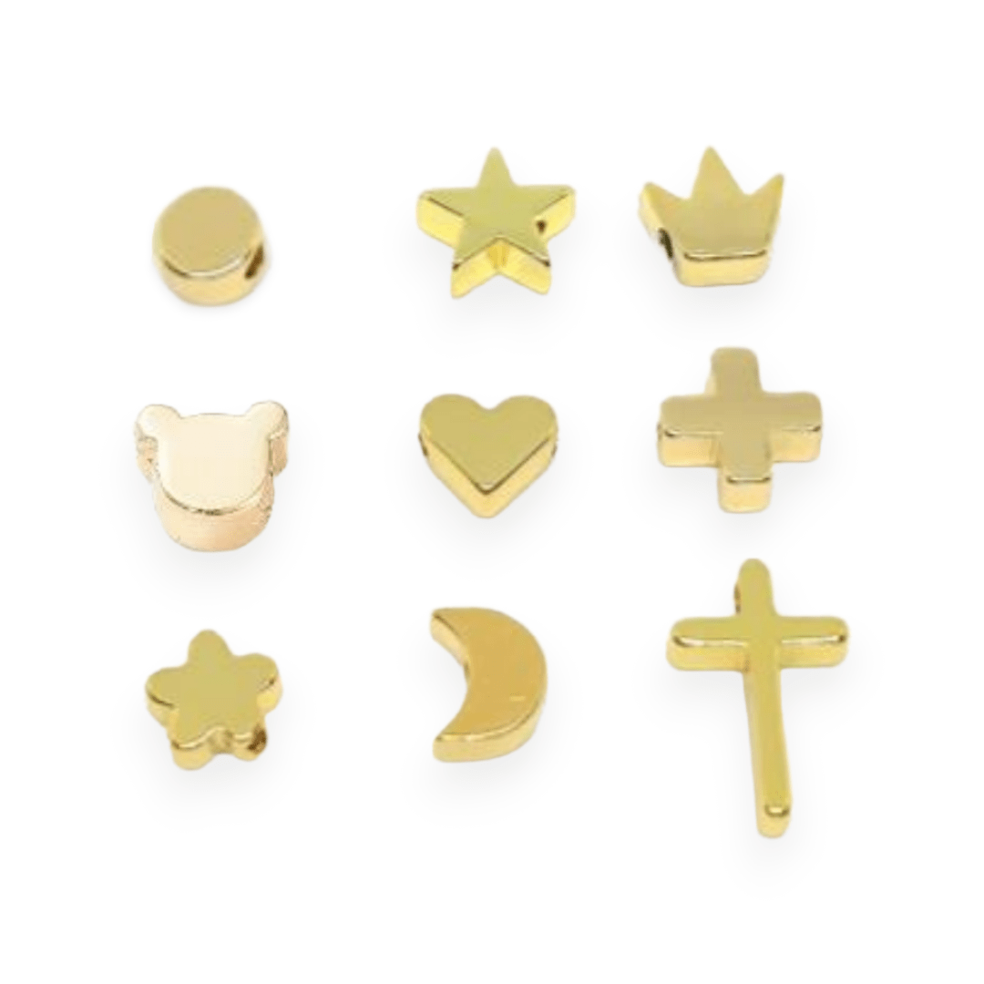 Pasadores corazón estrella cruz corona flor luna dorado / unidad1