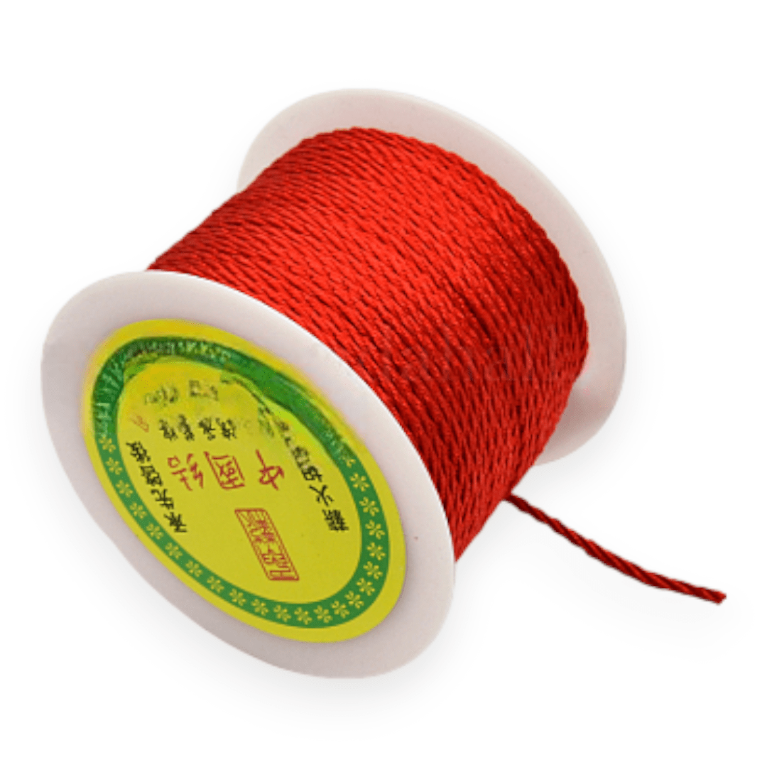 Cordón redondo trenzado fibra de poliéster rojo 2 mm / metro4