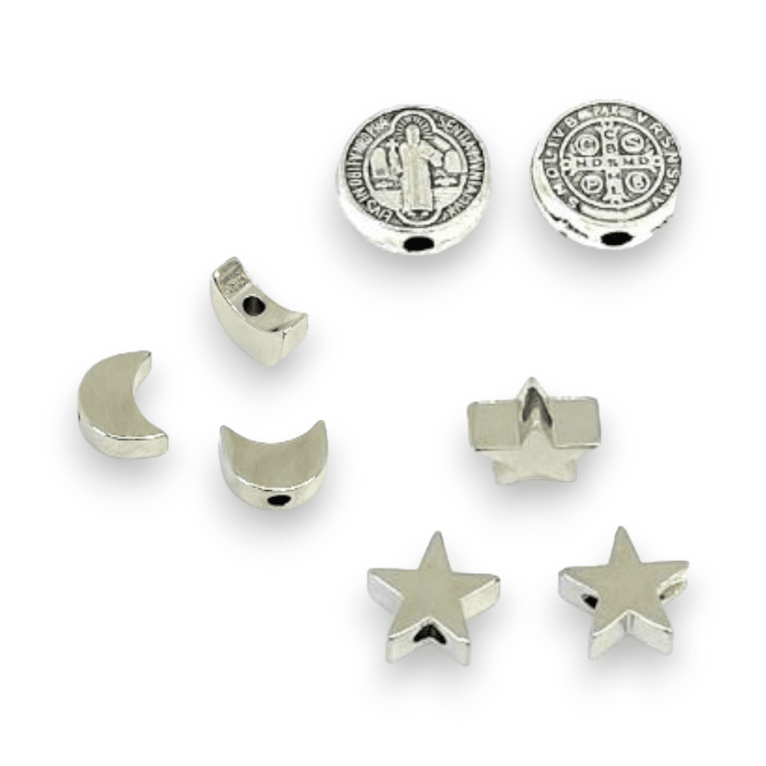 Pasador San Benito luna plateado  / unidad1