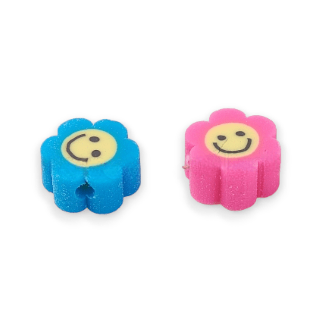 Pasador arcilla polimérica carita feliz flor fimo / 20 uds2
