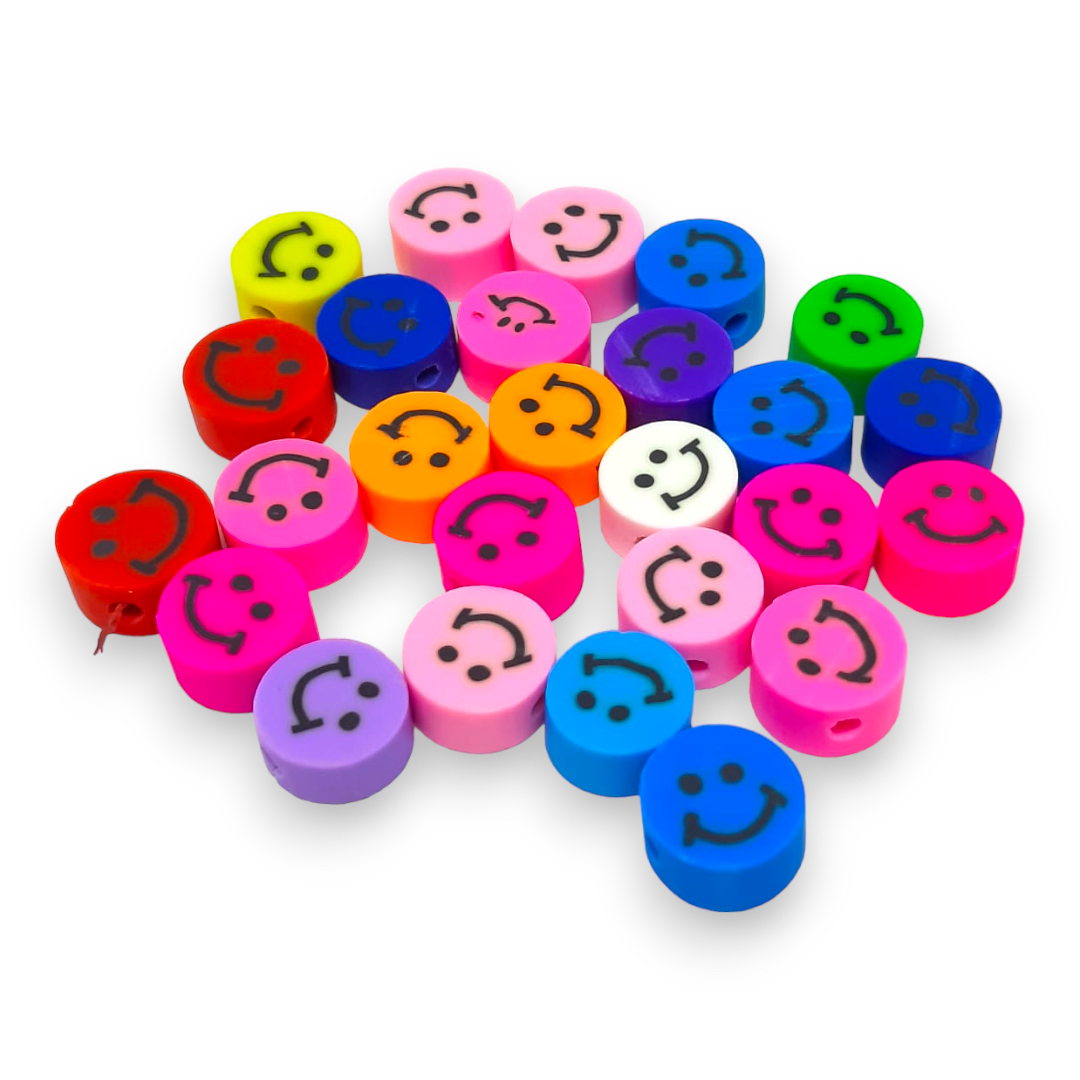 Pasador arcilla polimérica carita feliz 10 mm fimo / 20 uds2