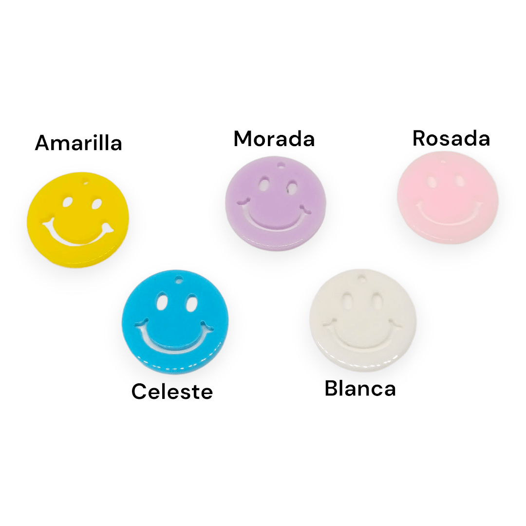 Dije colgante Caritas acrílicas multicolor 20 mm / unidad2