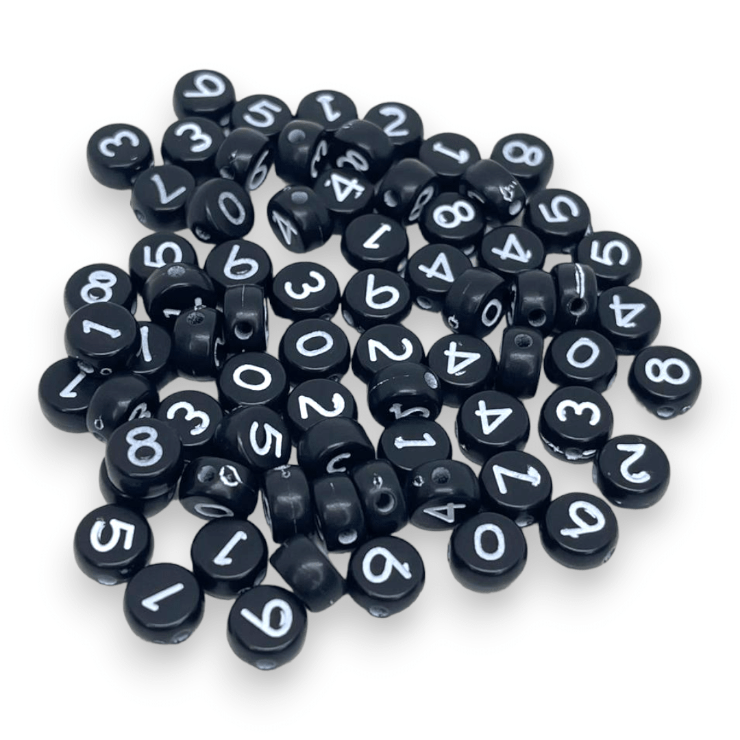 Cuenta número plástico redondo pasador surtido / 10 grs2