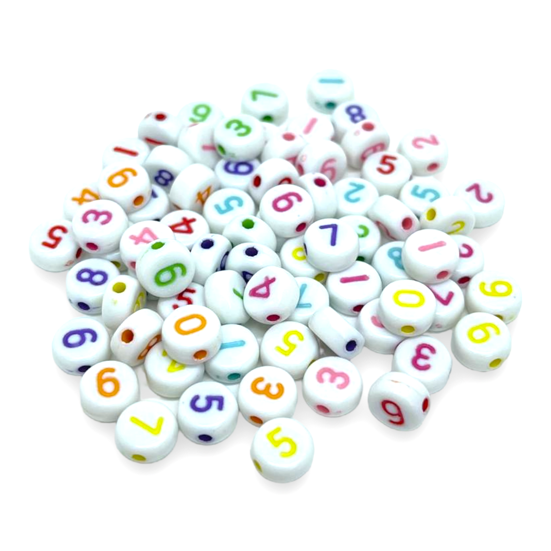 Cuenta número plástico redondo pasador surtido / 10 grs4