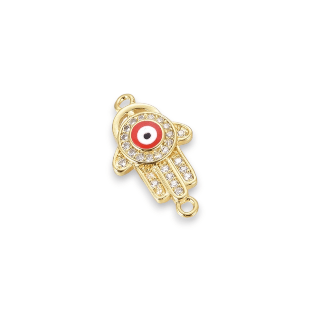 Dije conector hamsa nazar ojo turco baño de oro / unidad6