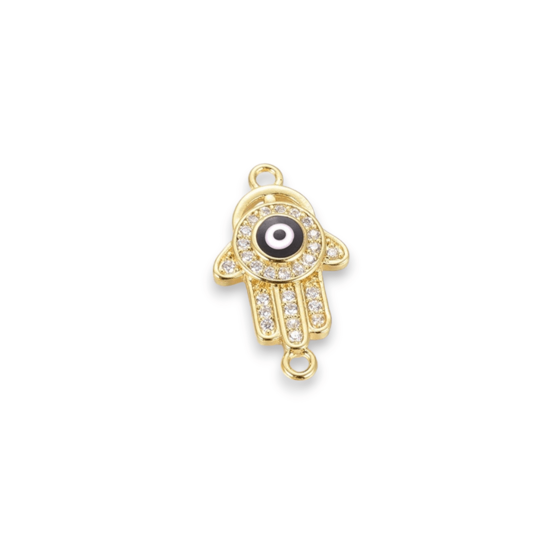 Dije conector hamsa nazar ojo turco baño de oro / unidad4