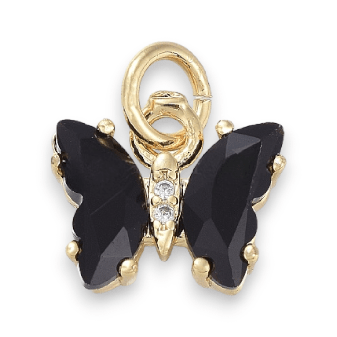 Dije colgante mariposas colores zircón baño de oro / unidad6