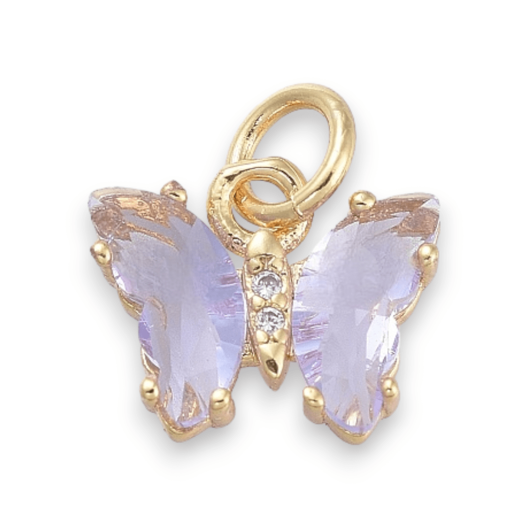 Dije colgante mariposas colores zircón baño de oro / unidad3