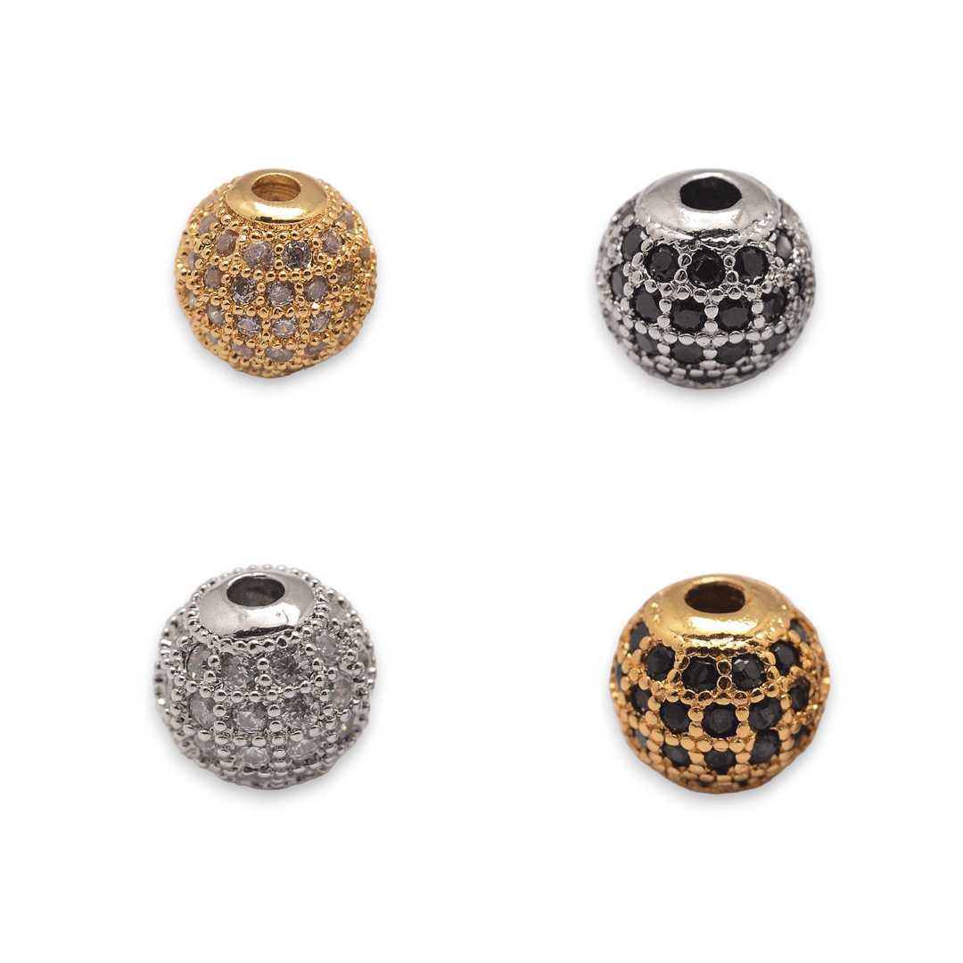 Cuenta esfera pasadora 8.5x8 mm zircón / unidad1