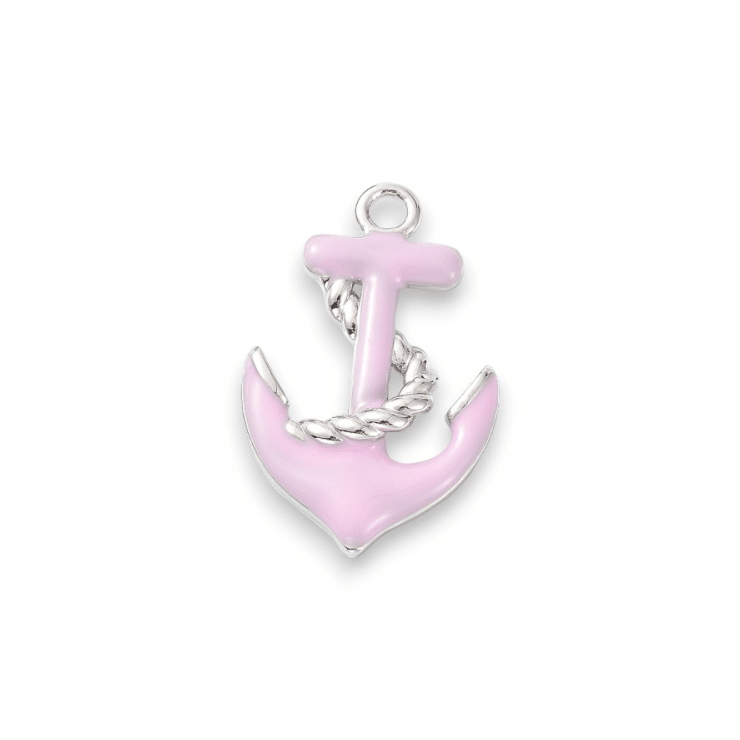 Dije esmaltado ancla 25 mm baño de platino / unidad3